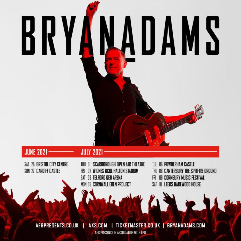 Bryan Adams UK Tour 2021